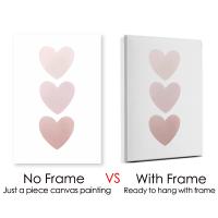 Póster Decorativo Rosa para Habitación de Niñas con Marco Pintura en Lienzo de Amor de Mariposa Arte de Pared para Cuarto de Bebé Marca JUBEER Material Lienzo - details 0