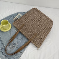 Bolso de ratán tejido para mujer, bolsa de hombro de gran capacidad para vacaciones en la playa, informal, a la moda - details 30