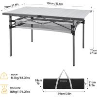 Mesa plegable enrollable de camping de aluminio portátil con bolsa de transporte - Mesa de picnic con soporte de hasta 80 kg - details 2