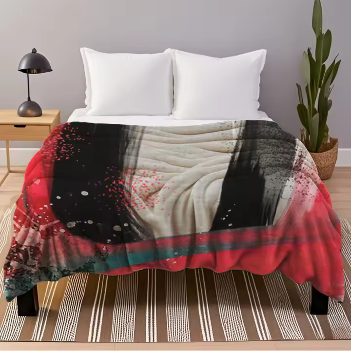 Manta de Franela Suave Diseño Nórdico Multiuso Artista Botánico Cubierta de Cama Hidrofuga - 1