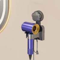 Soporte para secador de pelo con ventosa de plástico, colgador para secador de pelo reutilizable sin perforaciones, ahorro de espacio, montado en la pared, 2 uds. - details 3