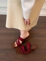 Sandalias Platas para Mujer 2025 Diseño Francés con Cuerno Abierto y Tallón - details 20