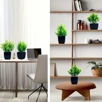 Mini bonsái Artificial, planta falsa con maceta, adornos en maceta, planta Artificial de eucalipto en maceta, decoración de jardín - details 5