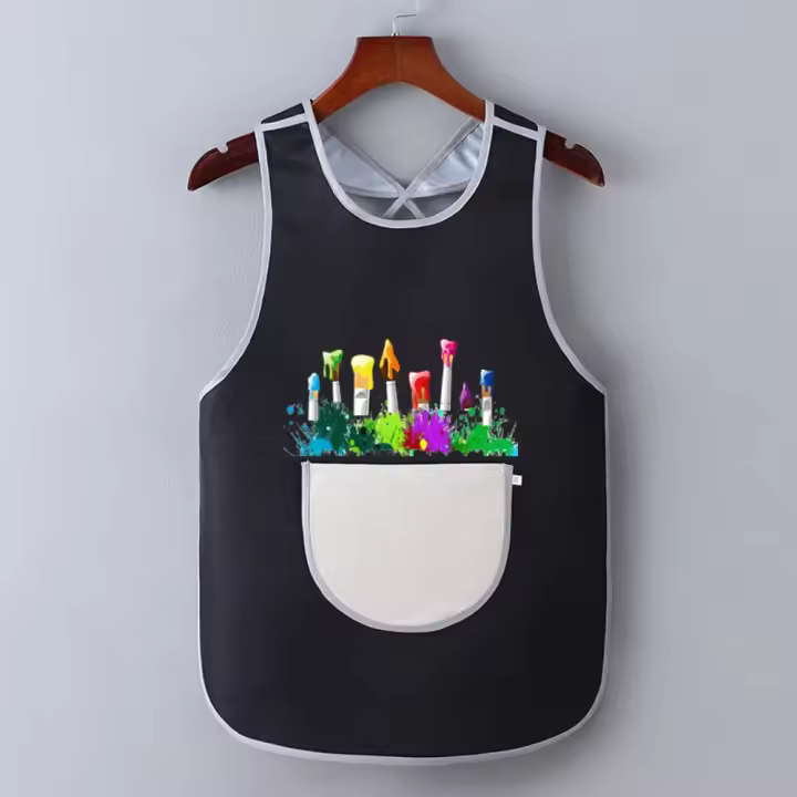 Nuevo delantal de pintura sin mangas, impermeable, fácil de limpiar, delantal de cocina, dibujo, vestido, baberos para hornear - 1