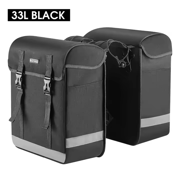 WEST BIKING-Bolsa de equipaje de gran capacidad para ciclismo, bolsa de doble cara para maletero de bicicleta de montaña o carretera, 33L - 1