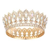 Decoraciones de pastel redondas de tiara de reina princesa europea, coronas barrocas para desfiles, tiaras de rey, coronas de boda brillantes para novias - details 15