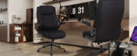 Silla de Oficina ergonómica, Silla de Escritorio con Respaldo Alto y Regulable en Altura, Silla giratoria con reposacabezas Cómoda, Silla ejecutiva para Oficina, Negro, Gris Oscuro - details 2
