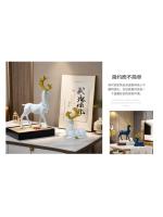 Pareja Creativa Moderna de Ciervos Adorno de Mueble de Sala de Estar Artesanías de Lujo Ligeras - details 11