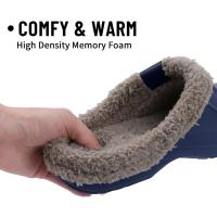 Zuecos de piel para mujer, zapatillas de moda peludas para hombre, calzado para jardín, zapatos de casa impermeables para exteriores, zapatos de trabajo antideslizantes para invierno para hombre - details 20