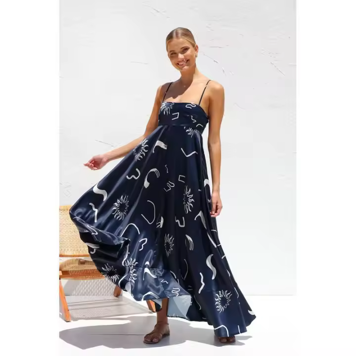 Primavera/Verano Nuevo vestido de tirantes floral fresco para mujer Slim Fit - 1