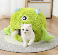 Nueva Cama Para Mascotas Invierno Caliente Sillón De Gato De Peluche Desmontable Lavable Villa De Dibujos Animados Den Para Gatos Cartoon Casa De Mascotas - details 4