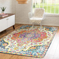 Pasillo persa de poliéster antideslizante, cocina bohemia, baño absorbente, suelo, edredón de entrada, alfombra lavable para el hogar - details 1