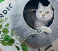 Cama de Gato de concha para interiores, juguetes de gato, Bola de fieltro interactiva, cueva de gato suave, túnel plegable multifunción para mascotas, tubo de juguete divertido - details 0
