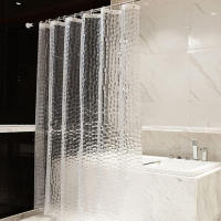 Cortina de ducha de cubo de agua transparente, impermeable, 3D, EVA, cortinas de baño er para bañera, cubierta de baño con ganchos - details 3
