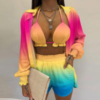 Nuevo conjunto sexy de 3 piezas de pantalones cortos de moda de playa de otoño - details 1