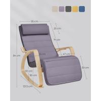 Mueble Ottoman de Madera de Abedul Mueble de Descanso Ajustable con 5 Posiciones, Carga Máxima de 150kg, Para Dormitorio, Salón Gris Claro y Natural - details 2