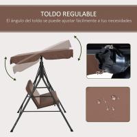 Columpio de Jardín de 3 Plazas Balançín Exterior con Techo Ajustable y Marco de Acero - details 11