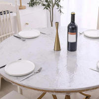 Mantel redondo de PVC resistente al agua y al aceite, protector de comedor, cubierta de mesa para el hogar. - details 5