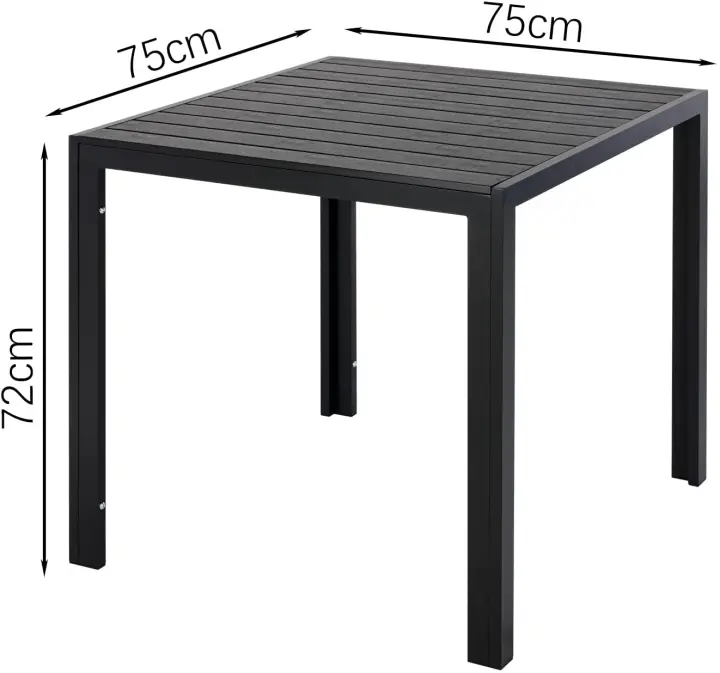 Mesa de Bistró de Café para Exteriores y Interiores Hecha de Aluminio Resistente al Rust y a las Condiciones Mesa de Jardín para Comedor con Marco de Metal y Equipación de Plástico - 1