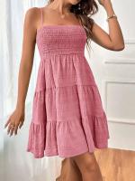 Mini vestido sin mangas combinado con chaleco tipo camiseta de verano para mujer, falda corta líquida para acampar - details 28