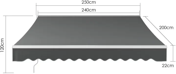 Toldo Manual plegable retráctil con manivela, protección solar, Anti-UV e impermeable, poliéster para patio, balcón, restaurante - 1