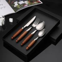 Cuchillo de Carne de Acero Inoxidable Tenedor, Cuchara, Palillos, Mango de Madera Bueno, Vajilla de Regalo, Platos de Cocina, Juegos Completos - details 9