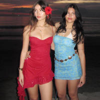 BUNO-Minivestido Sexy con volantes y purpurina para mujer, vestido asimétrico rojo con espalda descubierta para fiesta y playa, vestidos ajustados para primavera y verano 2025 - details 3