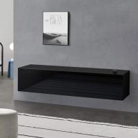 Mueble de TV de pared Evaton de 140 x 33 x 30 cm, mesa de centro flotante, consola de pared blanca de alto brillo. - details 8