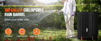 SucceBuy Barril de lluvia plegable, tanque de agua portátil, barril de recolección de agua de lluvia de PVC con grifos y kit de desbordamiento, recogedor de agua de jardín - details 0