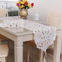 Mesa con bordado floral retro blanco, alfombra Ense, mantel de algodón hueco, decoración de mesa de comedor para el hogar, fiesta de boda - details 20
