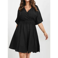 2025 nuevo superventas vestido adelgazante de cintura con cuello en V de talla grande para mujer - details 4