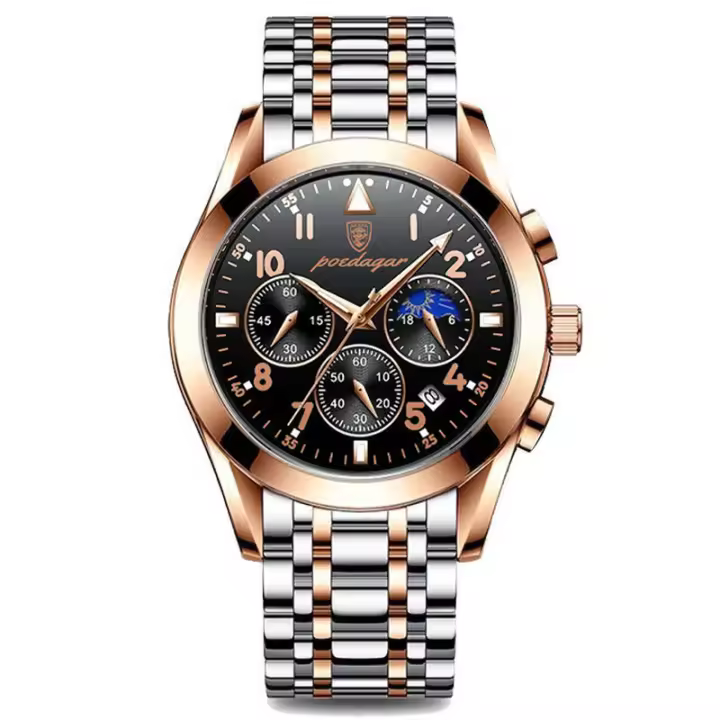 Nueva tecnología negra Reloj para hombre Reloj de cuarzo de tendencia de moda de edición coreana para estudiante masculino - 1