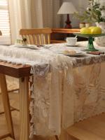 Mantel con borla de pájaro y Ense campestre, beige, para salón, cocina, mesa de comedor, mesa de centro - details 2