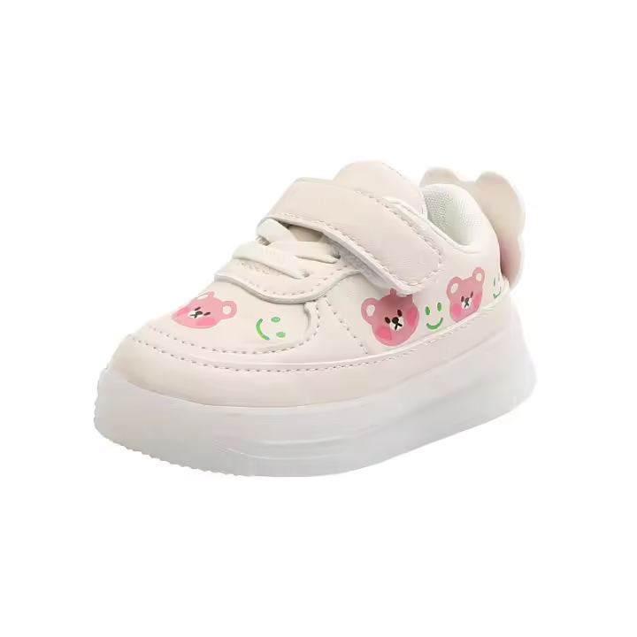 Zapatos de tablero de bebé de primavera y otoño para mujer de 1 a 6 años 3 Zapatos de iluminación para niños Zapatos para niños pequeños Zapatos blancos de suela suave para bebés Marea - 1