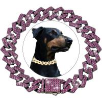 mascotas con perros y gatos 15MM, joyería, diamantes cubanos, Collar cadena de Metal para caminar - details 0