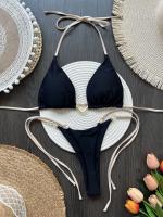 Conjunto de Bikini Halter de Color Sólido RUOTONSEPT Traje de Baño de Estilo Brasileño para Mujeres - details 3