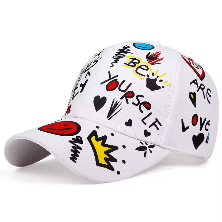Gorra de béisbol con estampado de letras para hombre y mujer, gorro deportivo con estampado de graffiti, estilo hip hop, unisex - 1