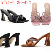 Sandalias sencillas con tacones de aguja y diamantes de imitación con punta cuadrada para uso exterior - details 17
