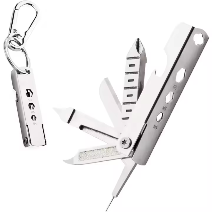 Llavero multiherramienta, herramienta de reparación multifunción, 11 en 1, herramienta de reparación multiusos, llavero con destornillador, lima de uñas - 1