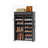 Zapatero Mueble Plástico, 8 Niveles, 32 Pares de Zapateros, Organizador Portátil, Zapatero Que Ahorra Espacio, para Armario, Entrada, Dormitorio, Pasillo (Blanco, 2 x 8) - details 9