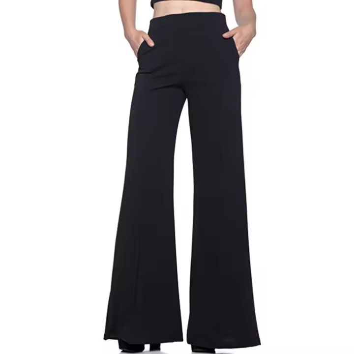 Pantalones largos acampanados simples de color sólido nuevo estilo europeo y americano - 1
