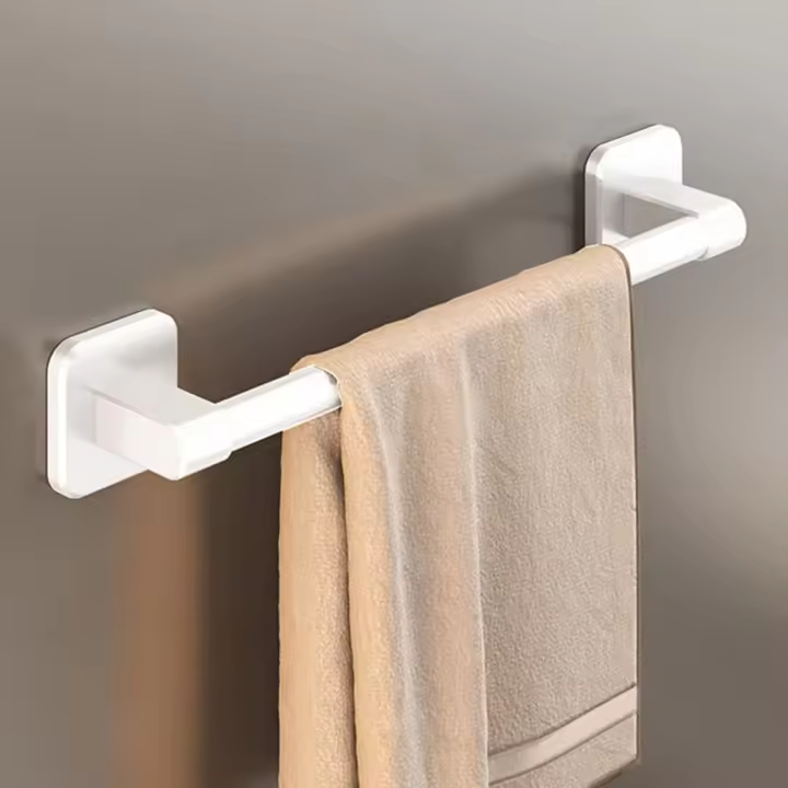 Toallero autoadhesivo sin perforación, barra de toalla de aleación de aluminio, estantes de baño para el hogar, nuevo - 1