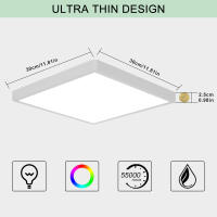 Goeco Lámpara LED de Techo 36W, 3240LM, ABS, 6500K Blanco Frío, Iluminación Nórdica para Sala, Dormitorio, Cocina Montaje Semi-Flush - details 2