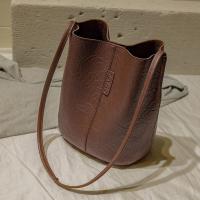 Bolso de hombro Vintage de gran capacidad para mujer, bolso cruzado informal de cuero PU, Color sólido, bolso de compras con asas - details 6