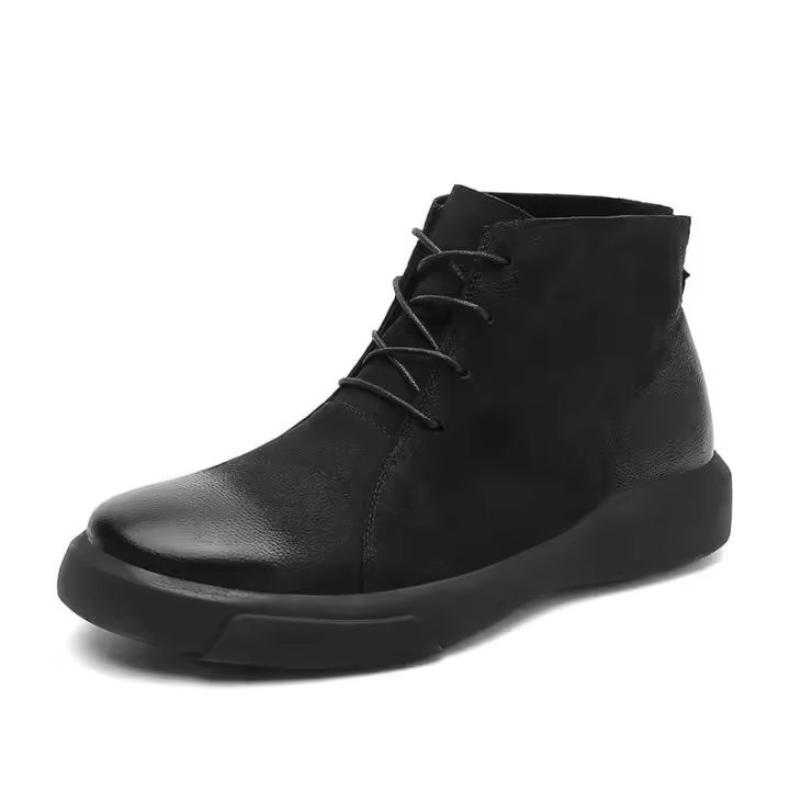 Productos de diseño 2024: zapatos de cuero genuino, realce de altura de moda británica y botas casuales de felpa para hombres - 1