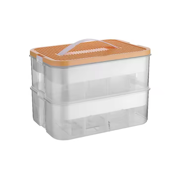 Caja de almacenamiento de juguetes de bloques de construcción para niños, contenedor de plástico con forma de ladrillo, organizador apilable para artículos diversos - 1