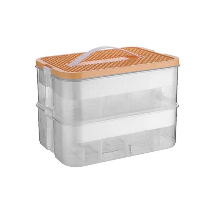 Caja de almacenamiento de juguetes de bloques de construcción para niños, contenedor de plástico con forma de ladrillo, organizador apilable para artículos diversos - 1