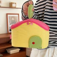 Bolsa de maquillaje de mano impermeable, bolsa de cosméticos multifuncional de nailon con forma de casa, bolsa de almacenamiento para el cuidado de la piel con dibujos animados de gran capacidad - details 12