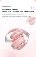 Auriculares inalámbricos Bluetooth 5,3 estéreo envolvente con micrófono para niños, auriculares cómodos y saludables, tarjeta TF, luz RGB colorida y bonita - details 13