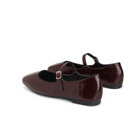 Zapatos planos de mujer estilo francés, primaverales, nuevos, de cuero suave, con hebilla de una palabra, punta cuadrada, boca poco profunda, temperamento retro, estilo Mary Jane. - details 49